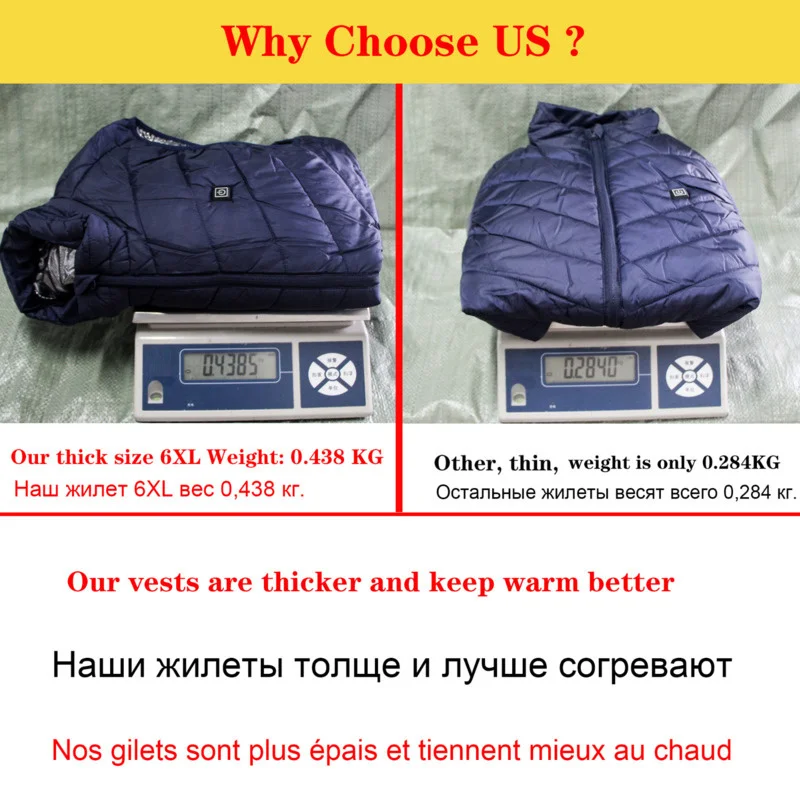 Usb Heated Jacket Men Women Heated Vest Heating Vest Tactical Heated Down Jacket Bodywarmer Usb Heater Veste 13/9 Area heated jacket
