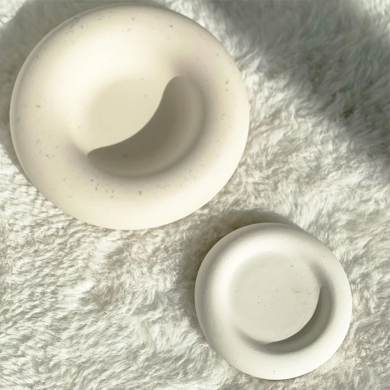 Concrete Round Tray Silicone Mold DIY Handmade Epoxy Resin Plaster Jewelry Storage Dish Casting Molds Home Crafts Decor Tools