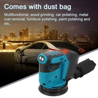 Electric Orbital Sander 125mm Brush Motor Wood Grinder Polisher Waxing Grinding Sanding Polishing Machine for 18V Makita Battery 2