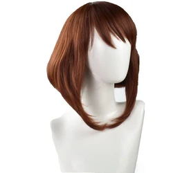 Ochaco Uraraka Cosplay Fluffy Wig with Headwear - Anime - Inspired Party Dress - Up Accessory (J902)