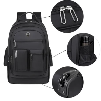 Backpack Large Capacity Mute Wheel Pull Bar Backpack Multifunction Travel Backpack Students Schoolbag Luggage Bag 2