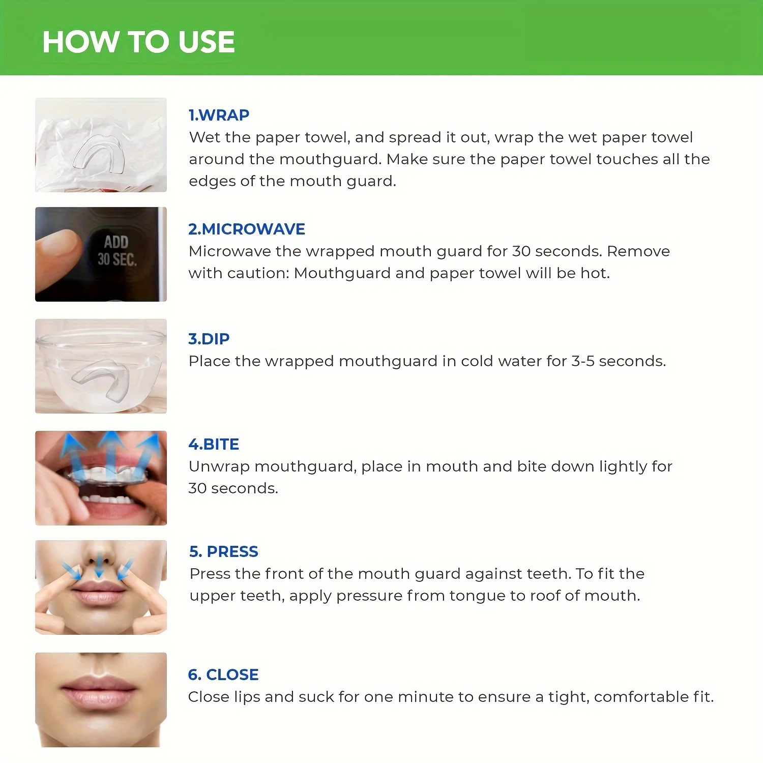 8pcs/pack Moldable Mouth Guard For Teeth Grinding Clenching Bruxism At Night, Anti Snoring Device, Mouth Protection, Custom Fit 5