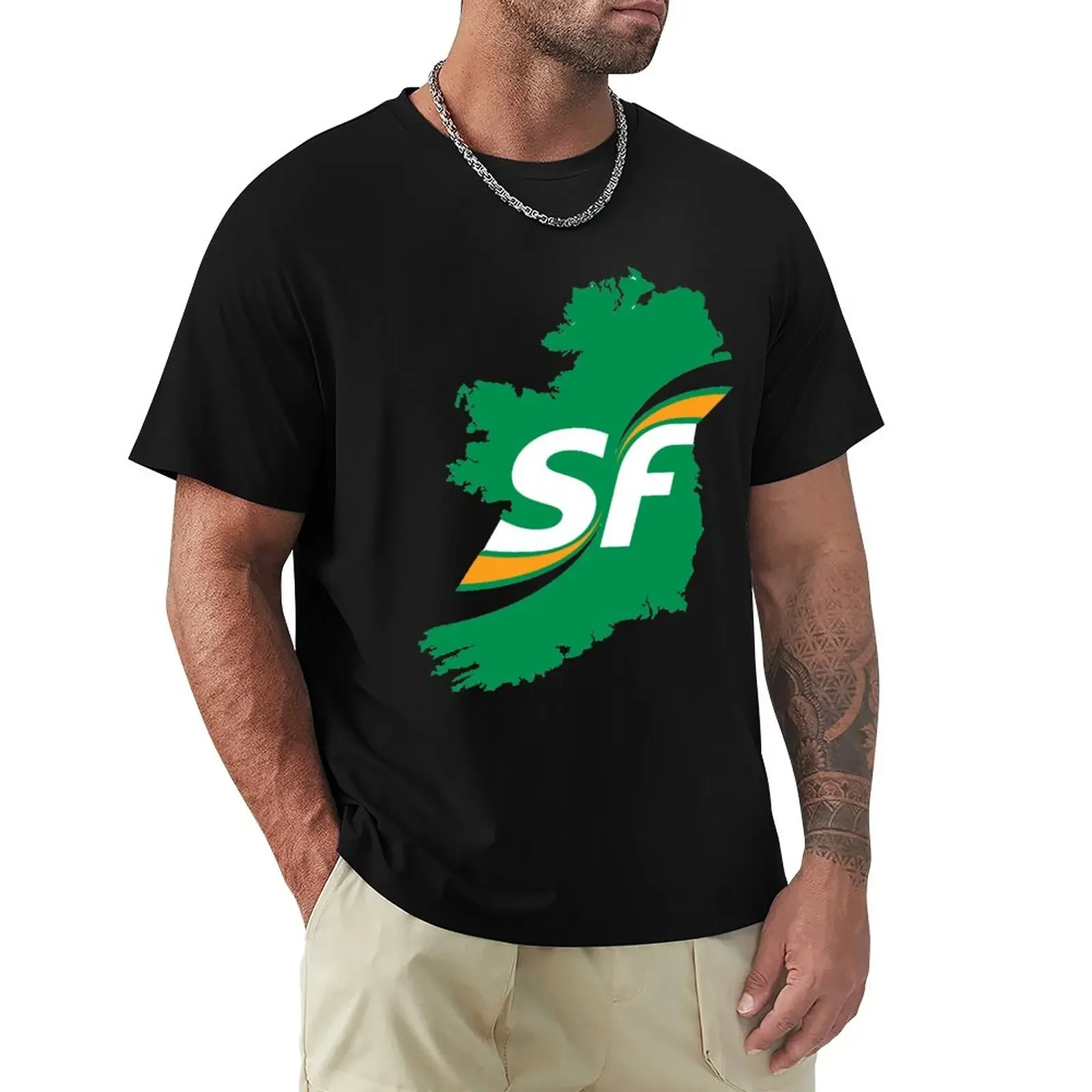 Sinn Fein Logo T-Shirt Cute Top Magliette Nere Per Uomo