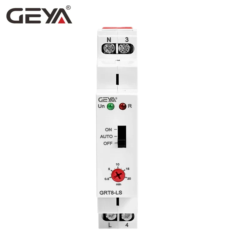 Timer Switch Programmable Timer Switch Time Switch GEYA GRT8-LS/LM Din rail Staircase Switch Lighting Timer Switch 230VAC 16A 0.5-20mins Delay off Relay Light