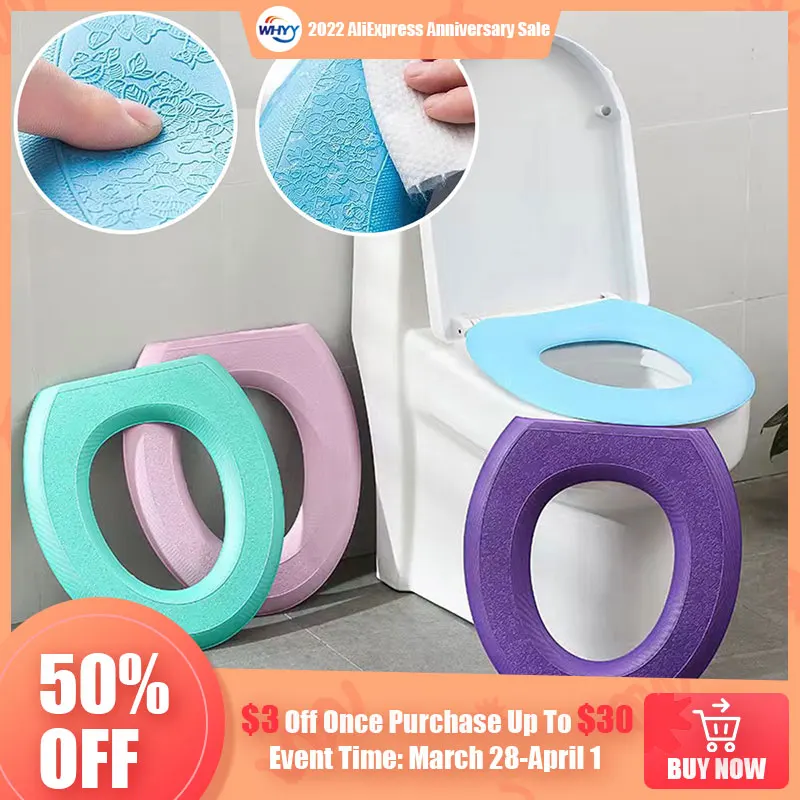 Toilet Seat Cover Waterproof Soft Washable Closestool Mat Bathroom Pad Cushion Toilet Seat Bidet Cover Accessories