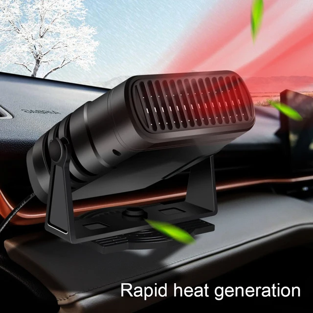 Electric Car Heater Air Cooler Fan 12V/24V Portable Demister Defroster Heating Fan 360 Degree Rotation Auto Heater