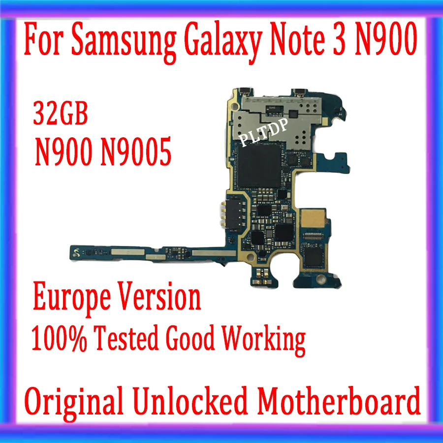 

For Samsung Galaxy Note 3 N900 Motherboard,Original for Note 3 N9005 Unlocked Mainboard 32GB With Android System Plate