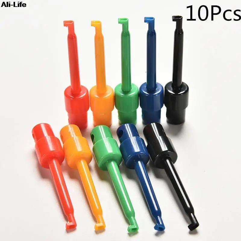 

10pcs Mini Multimeter Lead Wire Kit Testing Hook Clip Grabber Test Probe SMT/SMD For Cell Phone Electronic Products