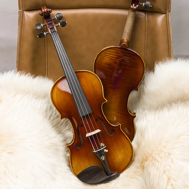 

CHRISTINA Standard Violin V05, Solid Spruce Two-piece Maple Purely Handmade for Basic Learning Grade Exam with Case Bow Strings