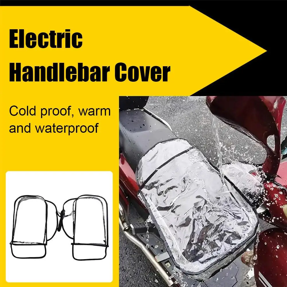 

Waterproof Handlebar Mittens Motorcycle Large Rain Handle Transparent Cover Winter Mittens Cover Handlebar Riding Windproof Q6M1
