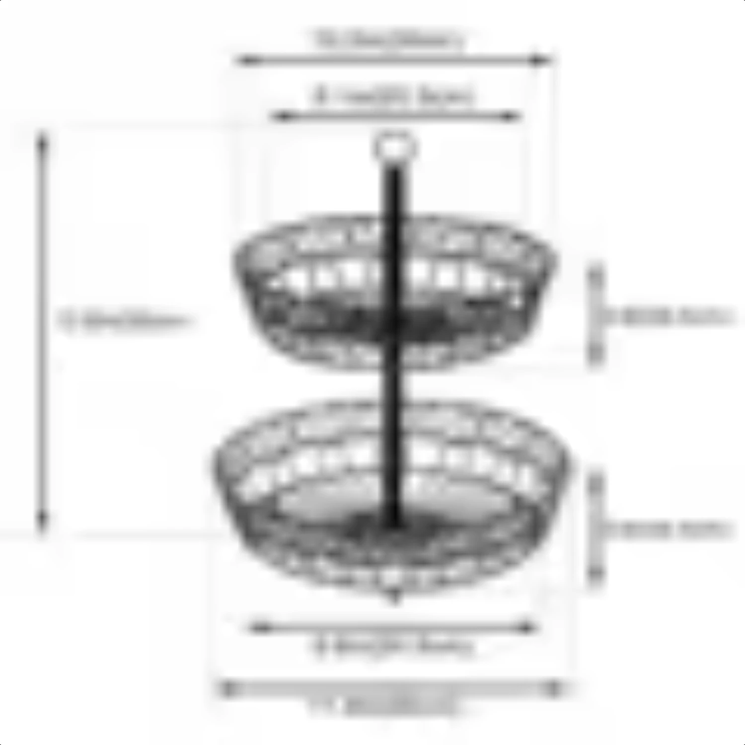2 Tier Fruit Bowl Tray Countertop Holder Iron Stand Vegetable Snack Rack
