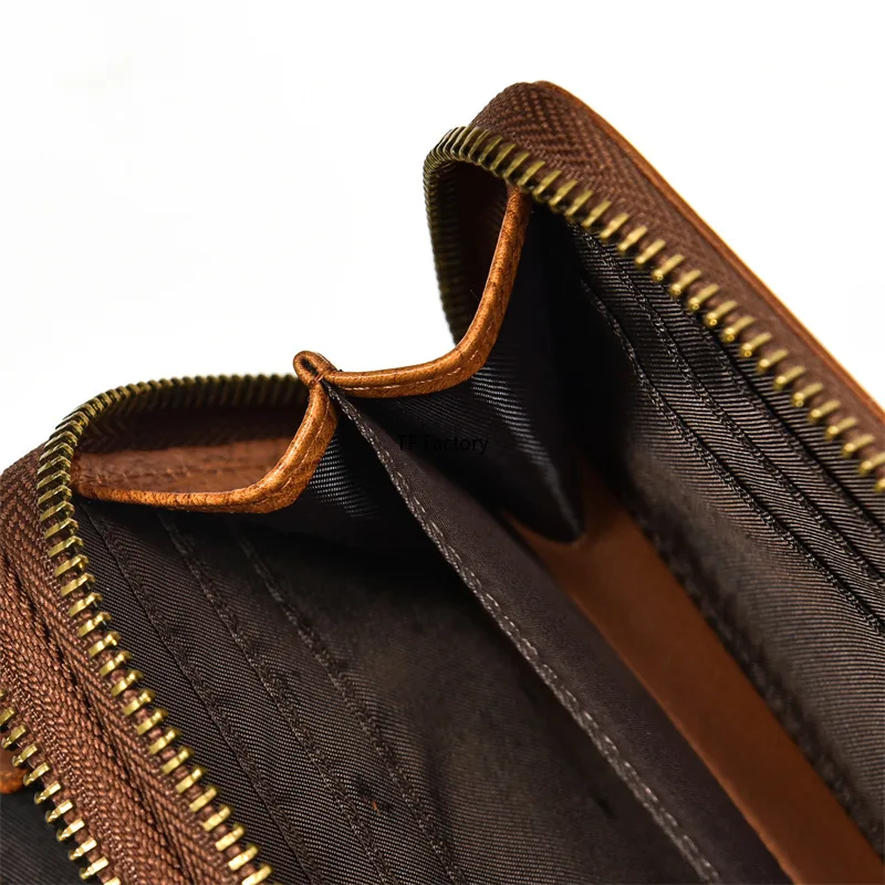 Premium Leather Long Wallet with Money Clip