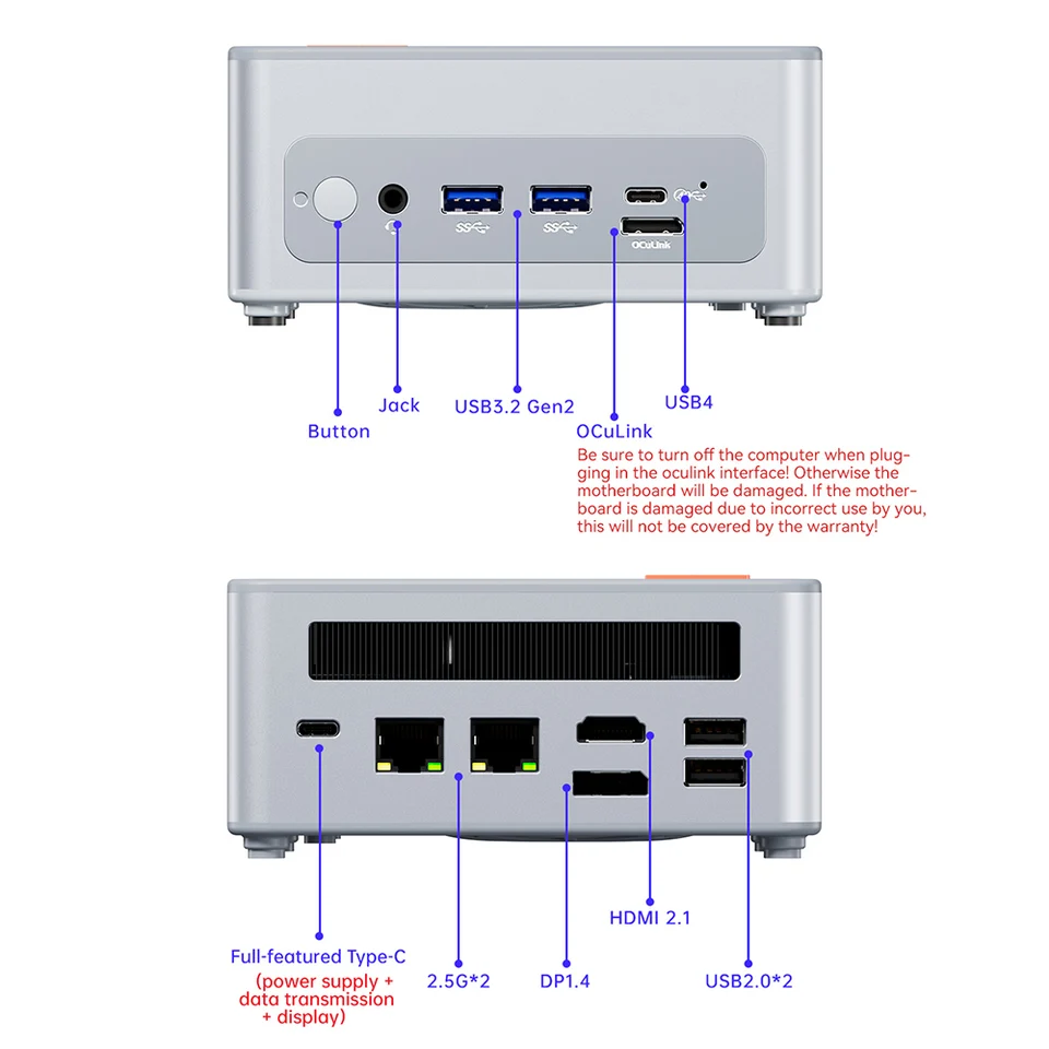 AOOSTAR GEM12 R9 Mini PC AMD Ryzen 9 6900HX 8 Core Up to 4.9