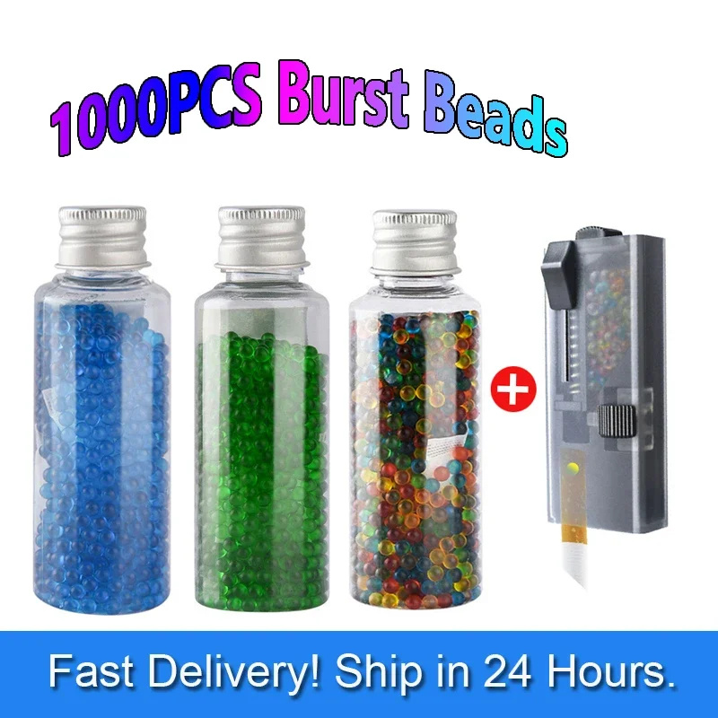 

1000pcs Fruit Flavour Pops power Mint Cigarette Capsule ice Menthol ball filter Beads Pusher black Holder Smoking Accessories