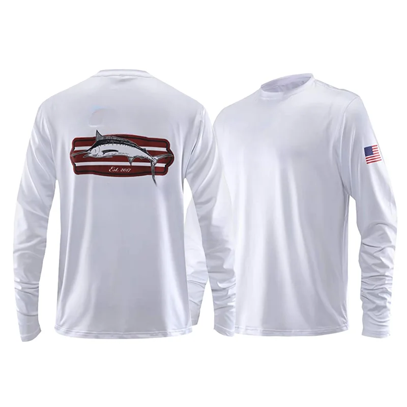Fishing Shirt Vented Long Sleeve Uv Protection Men Sweatshirt Breathable Tops Summer Fishing Clothes