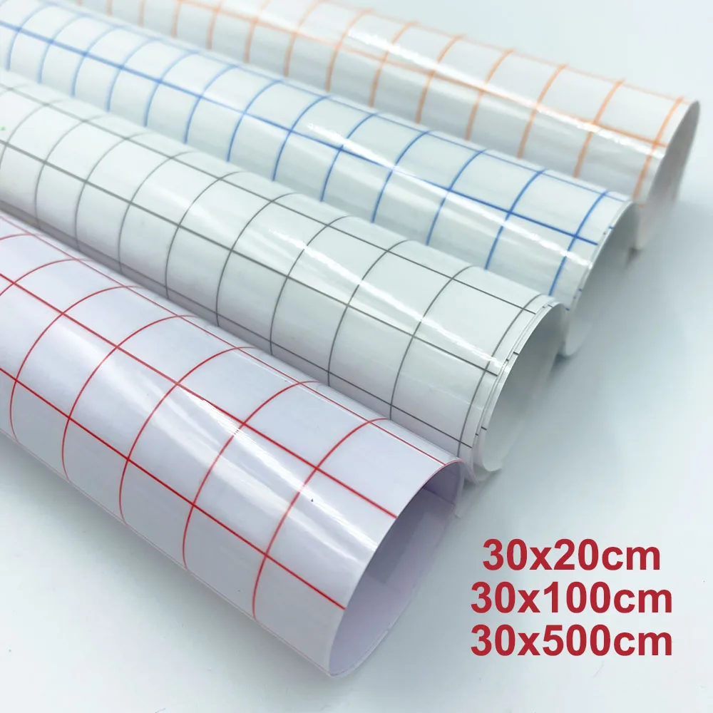 20/100/500cm Roll Clear Vinyl Application Tape Alignment Grid Transfer