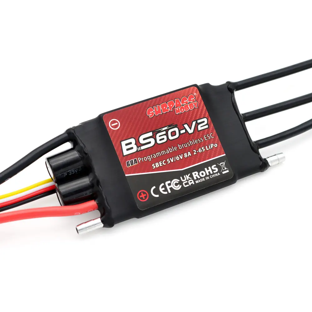 SURPASS HOBBY Brushless ESC V2 2-6S 40A-100A for RC Ship Boat Pneumatic Underwater Propeller with Ubec XT60 Plug Boat ESC