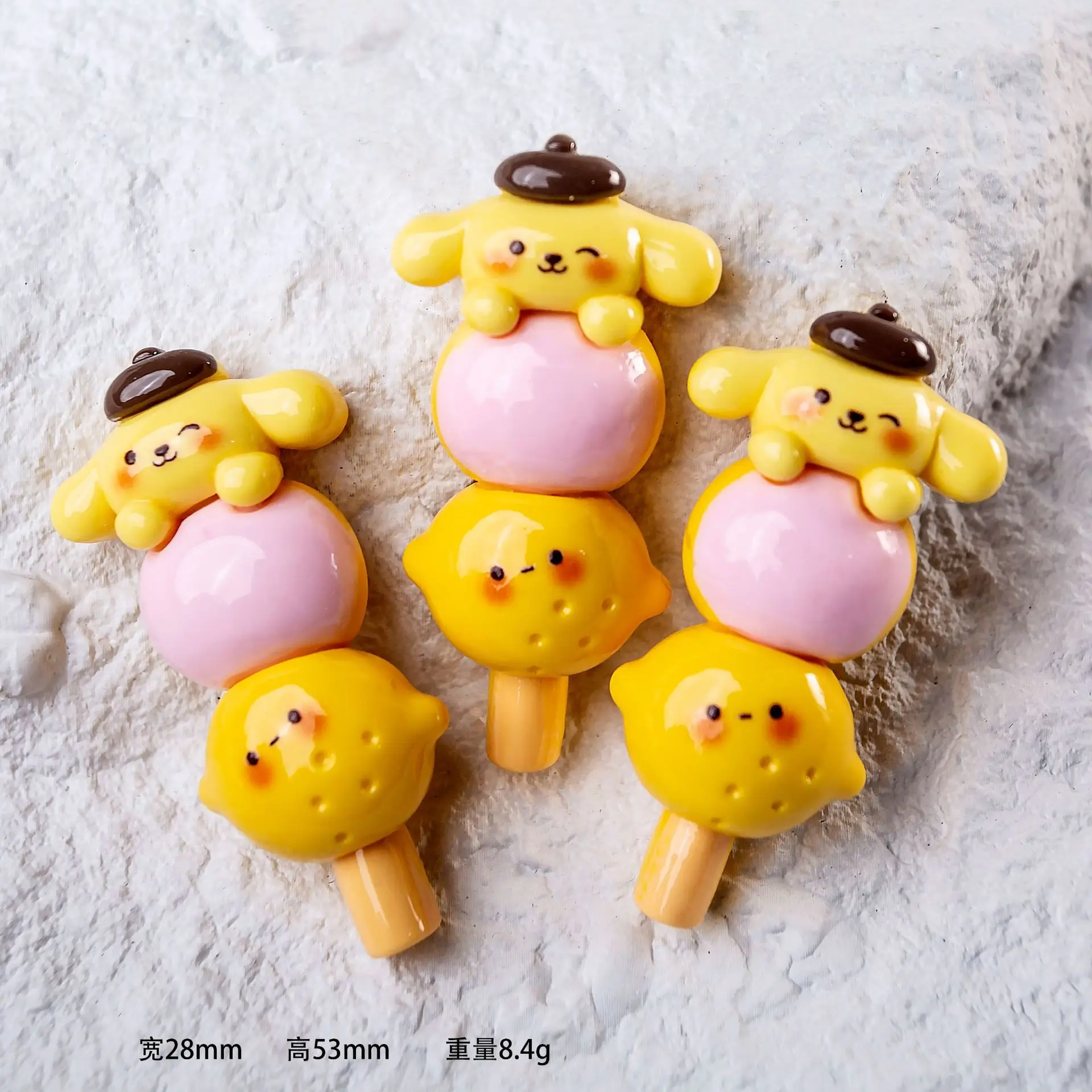 2pcs sanrio 수지 플랫 백 카보 숑 쥬얼리 만들기 diy scrapbooking embellishments 수지 점액 매력 공예 용품