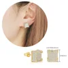 Hip Hop Ice Studded Earrings For Men Male Trend Cubic Zirconia Piercing Hiphop Gold Color Square Earring Jewelry Accessories 6