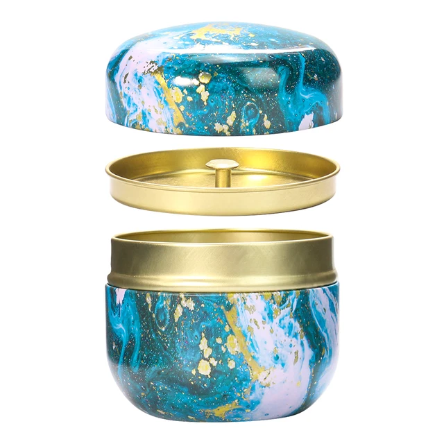 Retro Festett Virágok Aranyozott Csillag Galaxis Surf Strand Ónlemez Fém Malacka Bank Cukorka Ékszer Fülhallgató Élelmiszerek Tároló Doboz Dekoráció - Image 3