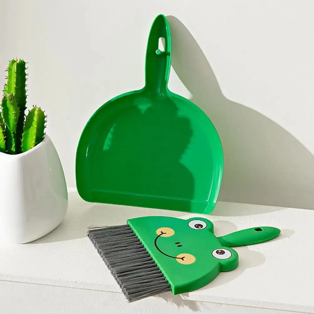 2 unids/set de escoba pequeña, juego de recogedor de dibujos animados, conejo, oso, Rana, patrón, teclados, limpieza, Mini escoba, recogedor - Image 3