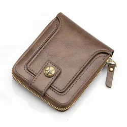 Men's PU Leather Bifold Wallet with Zipper - Compact and Stylish with Multiple Compartments (Style - A)