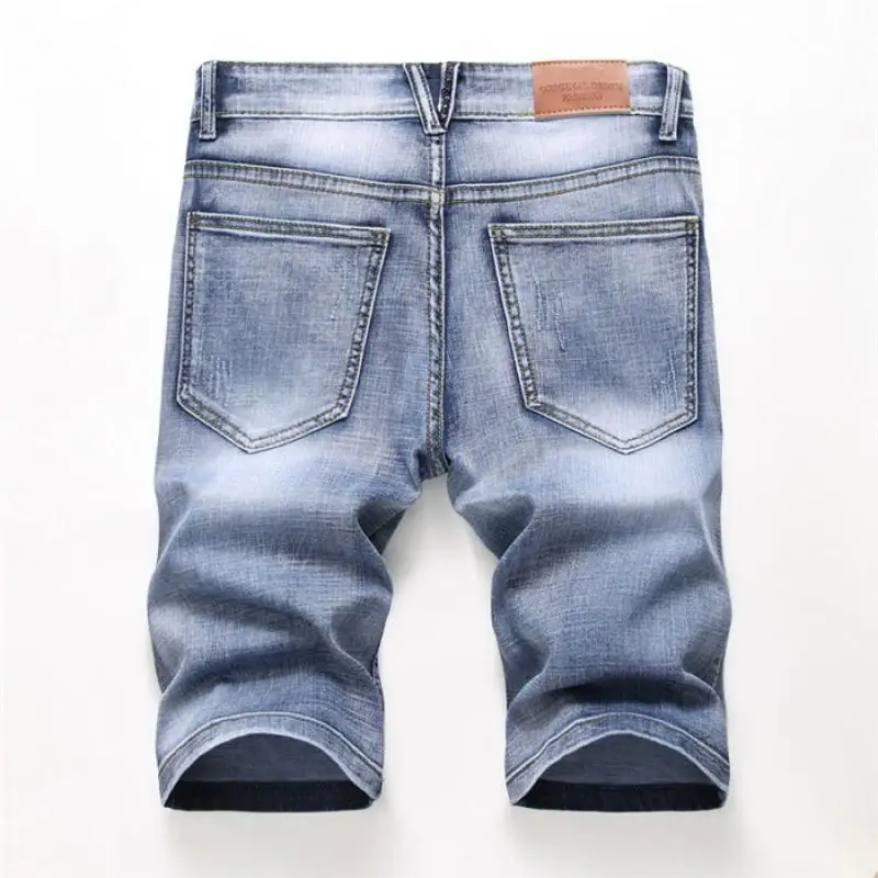 Summer Denim Shorts Men Fahsion Hole Jean Shorts Bermuda Skate Board Harem Mens Jogger Ankle Ripped Wave Knee Length Plus Size 6