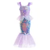 3-10 Years Mermaid Ariel Charm Princess Dress Cosplay Costumes For Kids Girl Mermaid Birthday Party Dress Halloween Clothing 2