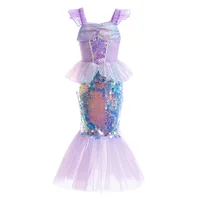 3-10 Years Mermaid Ariel Charm Princess Dress Cosplay Costumes For Kids Girl Mermaid Birthday Party Dress Halloween Clothing 2