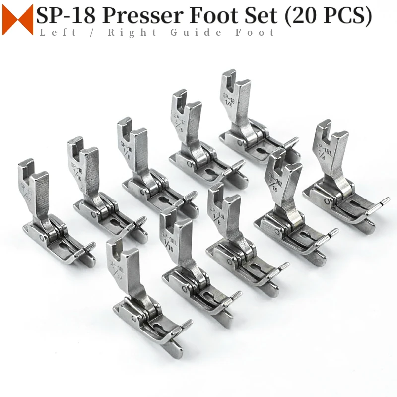 SP 18 Right / Left Edge Guide Presser Foot For Industrial Single Needle