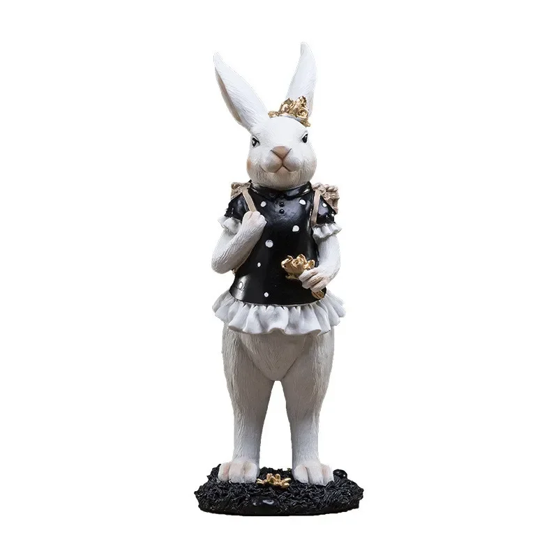 [VIP] Creative Resin Crafts Rabbit Family Statue Cute Table Ornaments Home Decoration Accessories Birthday Gifts