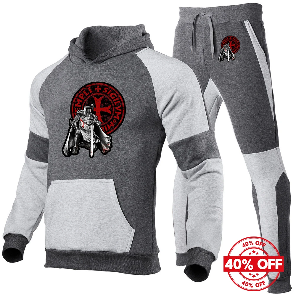 Mens Knights Templar Hoodies and Sports Pants Suits