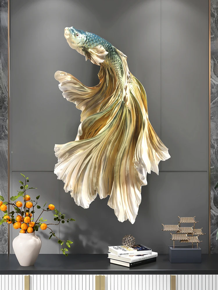 Statue de poisson en résine de style chinois, décoration d