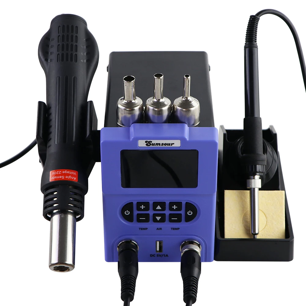 878D Welding Equipment Digital Display Electric Soldering Iron And Hot Air Gun 2 in 1 Soldering Station Repair Electric Tools soldering iron hot air gun soldering station soldering tool