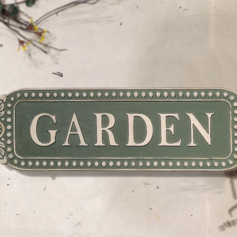Outdoor Vintage Wall Art Decoration Wood Carving 3D Creative Garden Name Plate Wall Hangings Garden Decorations Beautiful Cute garden ornaments