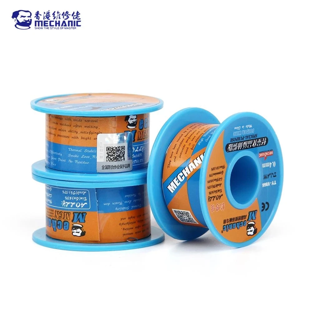 MECHANIC TY-V866 0.2/0.3/0.4/0.5/0.6/0.8mm Sn63/Pb37 Mild Rosin Core 183℃ Melting Point Solder Wire Soldering Flux 1.0-3.0% Tool