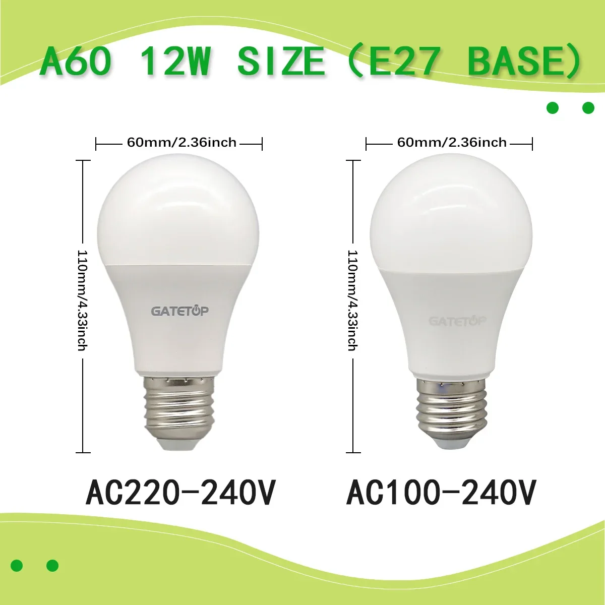 1-10개 LED 전구 램프 E27 AC 220V 110V 전구 12W 램프다 봄빌라 주광등 가정용 샹들리에 거실용 LED