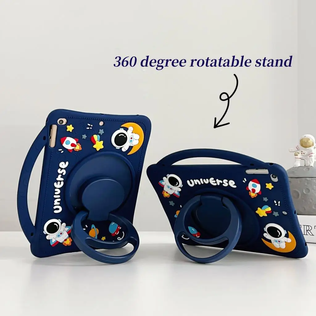Soft Silicone 360° Rotating Stand Case for Tablets - Kids Friendly