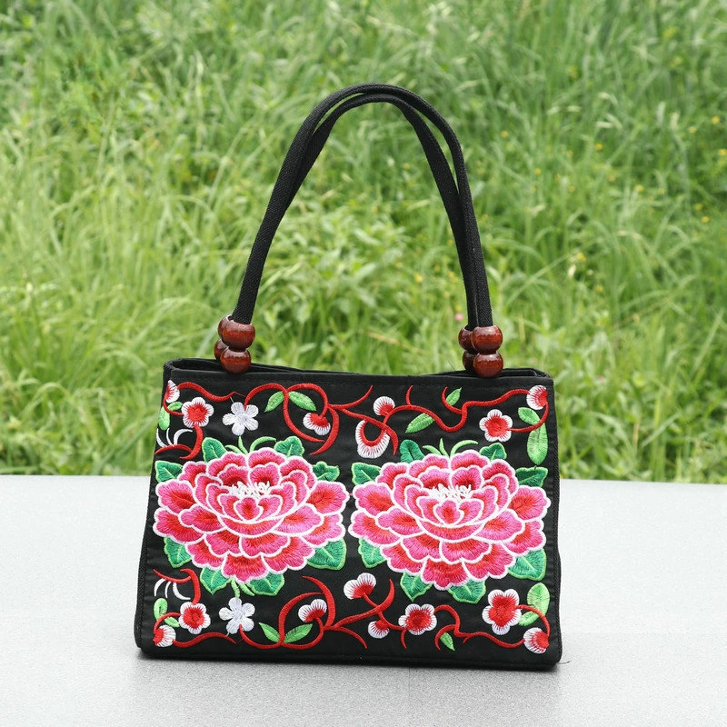 New Fashionable Flow Large Capacity Casual Lightweight Double Zippered Embroidered Bag