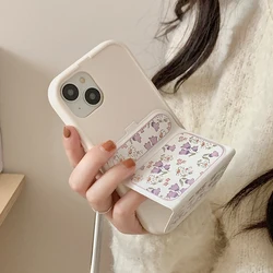 Charming Floral Leather Folding Stand Phone Case with Lens Protection - iPhone 14 Pro Max (White flowers)