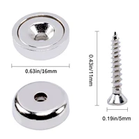 Super Strong Round Base Cup Neodymium Magnets with Holes,16mm Ring Rare Earth Magnets Heavy Duty, Countersunk Holes Pot Magnet 2