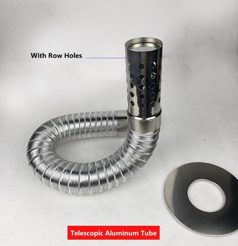 Tubulação de Escape Semi-flexível de Alumínio com Furo de do Tubo Encaixe do Canal da Ventilação para o Equipamento do Calefator 1.5m Diâmetro 50 mm 60 mm Aço Inoxidável