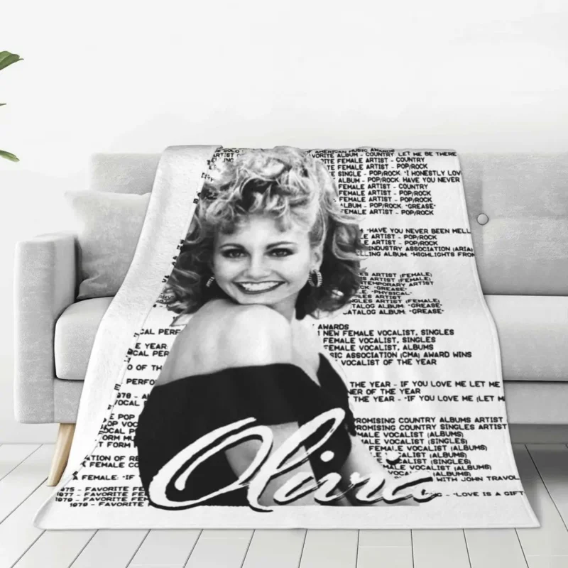 

Olivia Newton John Vintage Blankets Velvet Textile Decor Portable Warm Throw Blankets for Sofa Outdoor Bedding Throws