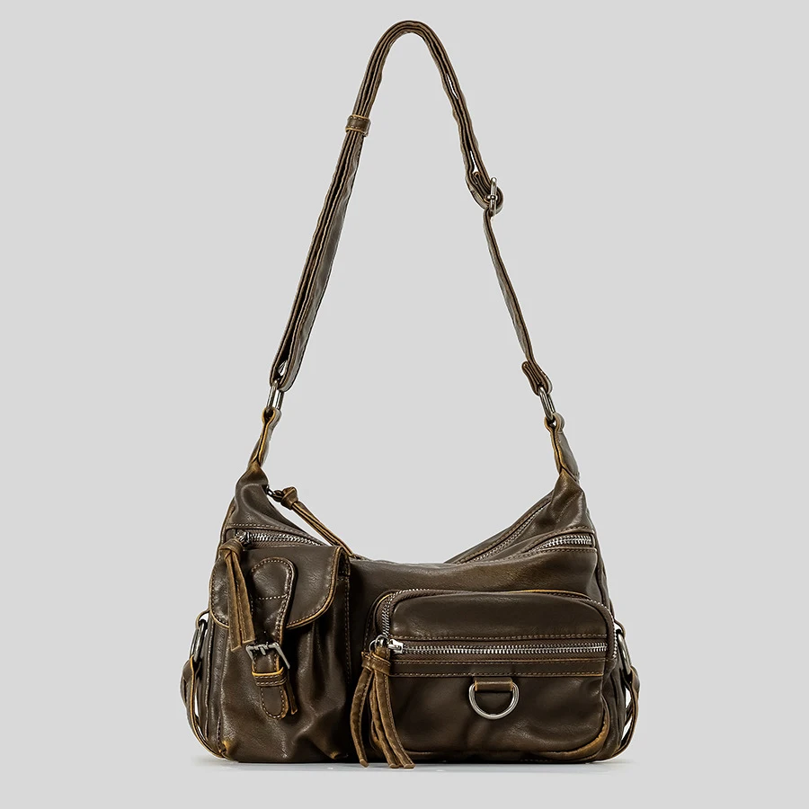 Damen Hobo Bag Halbmondtasche - Y2K Style Mit Magnetverschluss