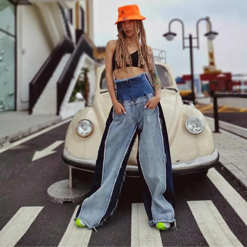 High Street High Waist Jeans Women New Loose Slim Hip Hop Streetwear Flared Trousers Fashion Versatile Drag Pants Women Clothing