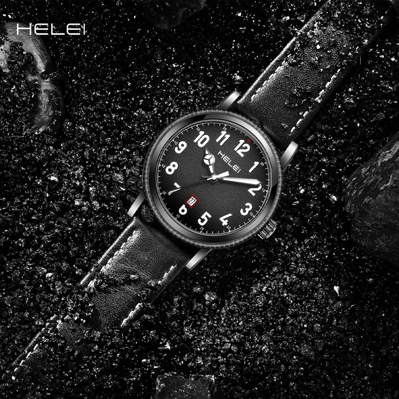 helei new sports style khaki field wild series multifunctional quartz movement2024 hot models men s quartz watches men s watches HELEI2024 new vintage light luxury hot models KHAKI FIELD wild series multi-function quartz men's quartz watch men's watches