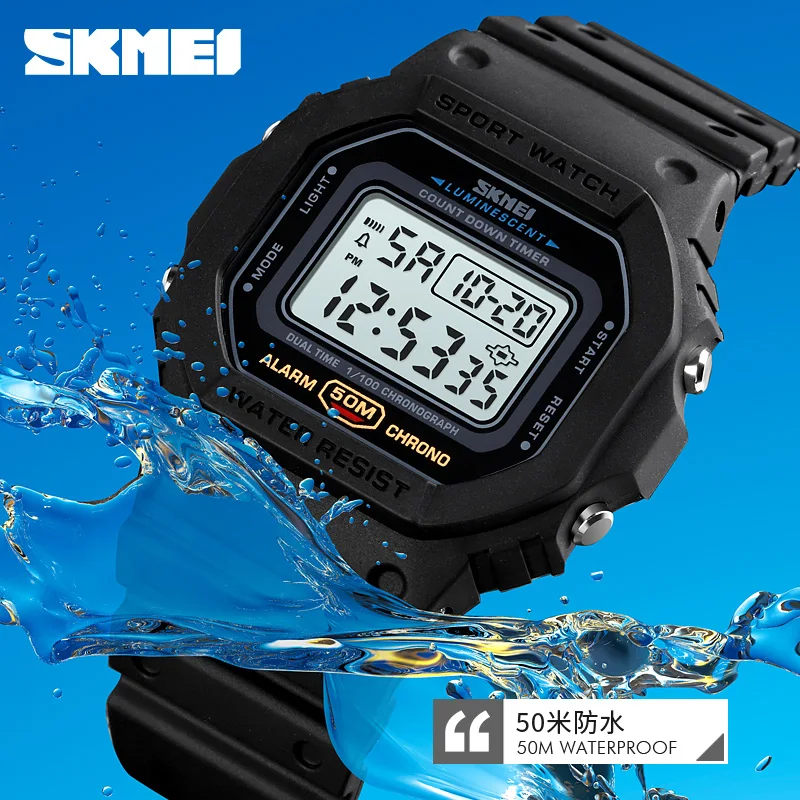 SKMEI 1628 Military Digital Watch for Men Sports Waterproof Shockproof Mens Wristwatches LED Didplay Alarm Clock Reloj Hombre 3