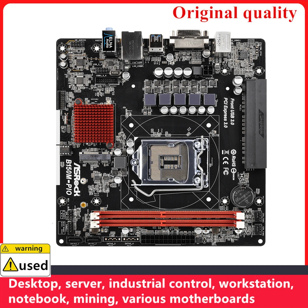 

Used For ASROCK B150M-PIO Motherboards LGA 1151 DDR4 32GB M-ATX For Intel B150 Desktop Mainboard SATA III USB3.0