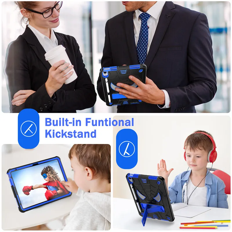 Capa de Suporte para Tablet Infantil à Prova de Choque Ipad 10 10th 10.2 7th 8th 9th Generation Pro 11 2023 Air 10.9 2023 - Imagem 4