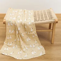 HappyFlute Fashion Print One Piece 120*110cm Soft Bamboo Cotton Baby Wrap Travel Newborn Multi-function Swaddle Sleeping Blanket 1